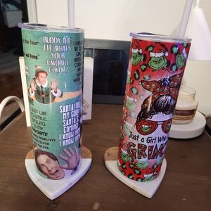 Set Of 2 Christmas Tumblers Grinch And Buddy The Elf 24 Oz Each